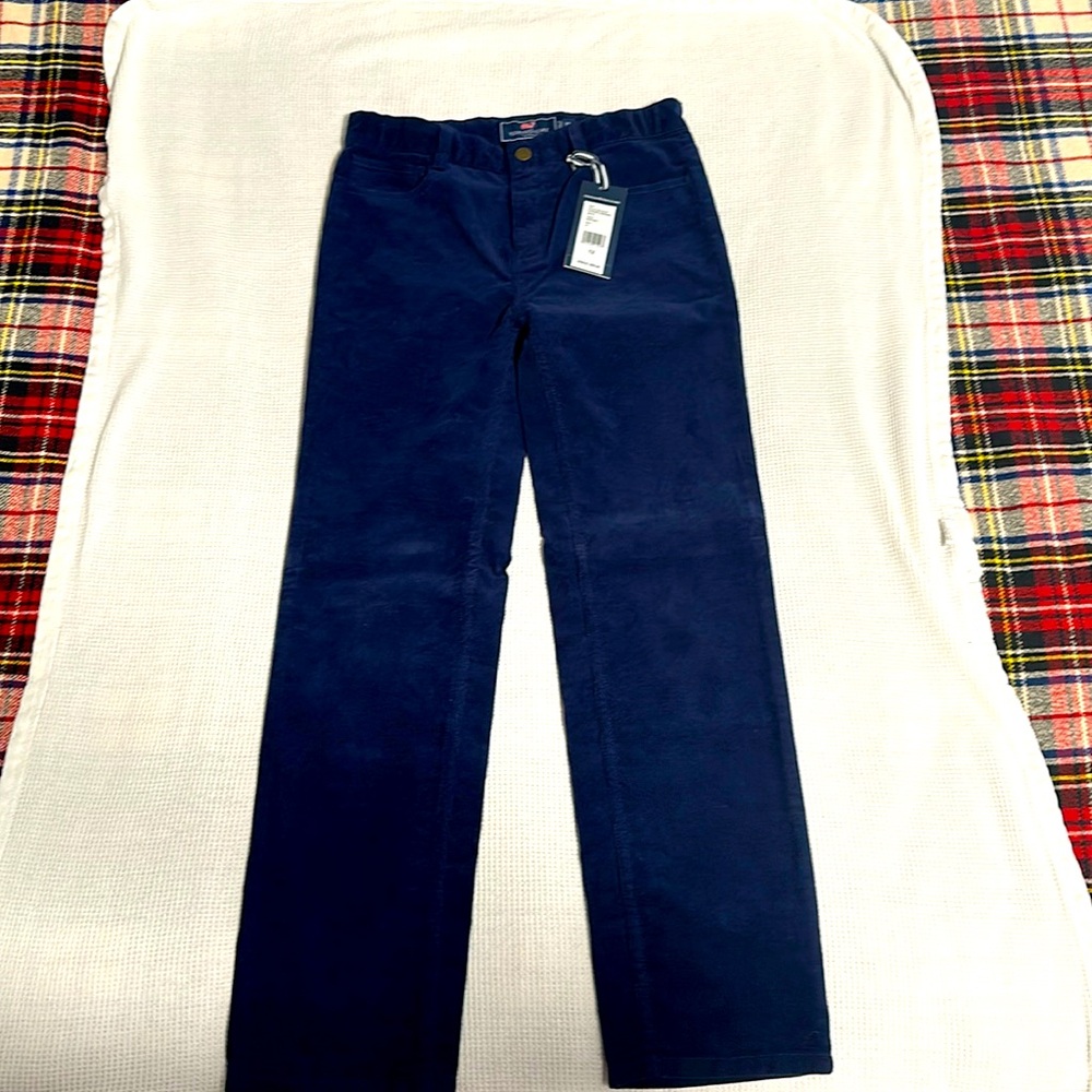 NWT Vineyard Vines Boys Navy Blue 5 pocket corduroy casual pants slacks 12